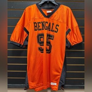 Riddell Cincinnati Bengals #95 Orange Jersey Youth 3XL